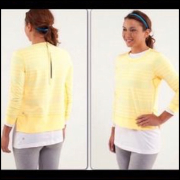Lululemon Warm Up Crew Ocean Stripe Yellow/Orange - Picture 7 of 7